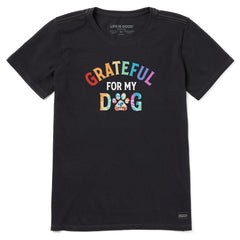 Women's Grateful for my Dog Tie Dye Short Sleeve Tee