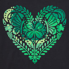 Women's Celtic Clover Heart Tie Dye Simply True Fleece Hoodie