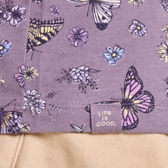 Women's Butterfly Garden Pattern Crusher-LITE Easy Vee