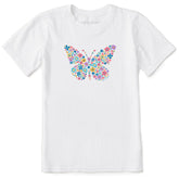 Kids Floral Butterfly Short Sleeve Crusher Tee