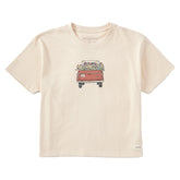 Women's Flower Love Truck Short Sleeve Crusher Boxy Tee