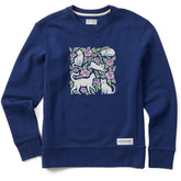 Women's Cats Among Flowers Simply True Fleece Crew