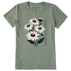 Women's Delightful Flowers Short Sleeve Crusher Tee