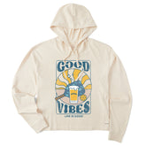 Women's Groovy Harpoon Good Vibes Crusher Boxy Hoodie