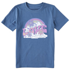 Kids Rainbow Love Short Sleeve Crusher Tee