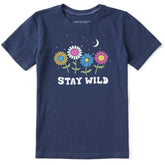 Kids Stay Wild Night Flowers Short Sleeve Crusher Tee