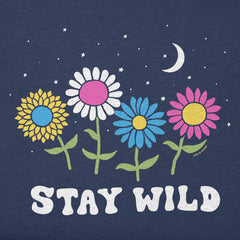 Kids Stay Wild Night Flowers Short Sleeve Crusher Tee