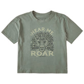 Women's Hear Me Roar Short Sleeve Crusher Boxy Tee
