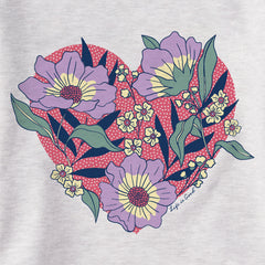 Women's Flowers in Heart Simply True Fleece Crew
