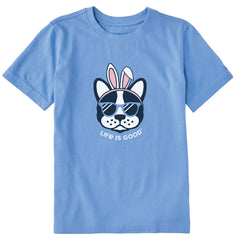 Kids Frenchie Bunny Ears Short Sleeve Crusher Tee