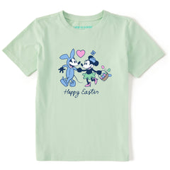 Kids Willie and Minnie Happy Easter Short Sleeve Crusher Tee