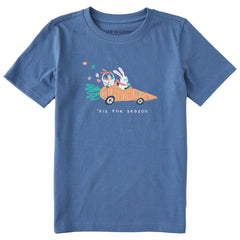 Kids Tis the Season Carrot Car Short Sleeve Crusher Tee
