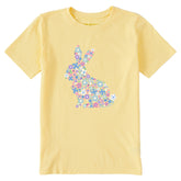 Kids Flower Bunny Short Sleeve Crusher Tee