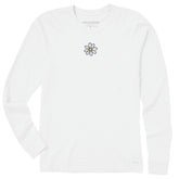 Women's Embroidered Daisy Long Sleeve Crusher Tee