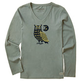 Women's Harvest Owl Long Sleeve Crusher Vee