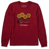 Women's I Love Fall Sunflower Hike Long Sleeve Crusher Tee