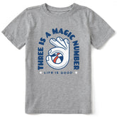 Kids Three is a Magic Number Short Sleeve Crusher Tee