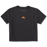 Women's Embroidered Rainbow Short Sleeve Crusher Boxy Tee