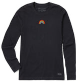 Women's Embroidered Rainbow Long Sleeve Crusher Tee