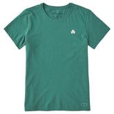 Women's Embroidered Shamrock Short Sleeve Crusher Tee