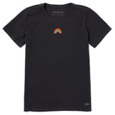 Women's Embroidered Rainbow Short Sleeve Crusher Tee