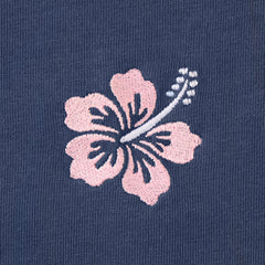Women's Embroidered Hibiscus Short Sleeve Crusher Tee