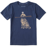 Kids Dog with Bat and Ball Short Sleeve Crusher Tee