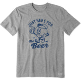 Men's Just Here for the Beer Baseball Short Sleeve Tee