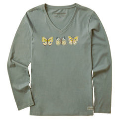Women's Butterfly Lineup Long Sleeve Crusher Vee