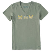 Women's Butterfly Lineup Short Sleeve Crusher Vee