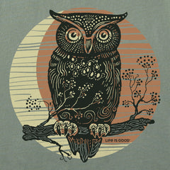 Men's Moon Owl Long Sleeve Crusher Tee