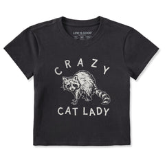 Women's Crazy Cat Lady Raccoon Crusher-LITE Shrunken Tee