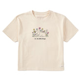 Women's It's the Little Things Butterfly Dog Short Sleeve Crusher Boxy Tee