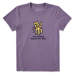Women's Go Ahead Make My Day Short Sleeve Crusher Tee
