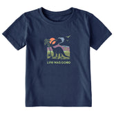 Toddler Dinosaur Life was Good Short Sleeve Crusher Tee