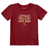 Toddler Woodcut First Rodeo Short Sleeve Crusher Tee