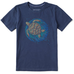 Kids Sea Turtle Swim Short Sleeve Crusher Tee