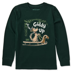 Kids Giddy Up Max Long Sleeve Crusher Tee