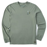 Men's Skeleton w Beer Long Sleeve Crusher Tee