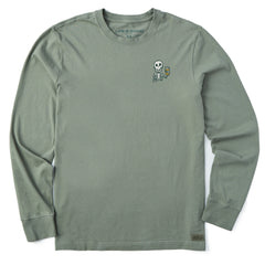 Men's Skeleton w Beer Long Sleeve Crusher Tee