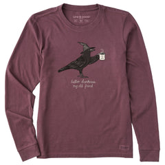 Women's Hello Darkness Raven Long Sleeve Crusher Tee