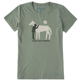 Women's Hold Yer Horses Cowboy Short Sleeve Crusher Tee