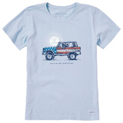 Women's Land of the Free, Home of My Dog Short Sleeve Crusher Tee