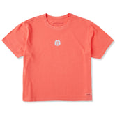 Women's Embroidered Sand Dollar Short Sleeve Crusher Boxy Tee