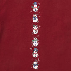 Women's Cute Snowmen Long Sleeve Crusher Vee