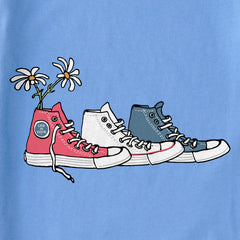 Kids Patriotic Daisy Sneakers Short Sleeve Crusher Tee