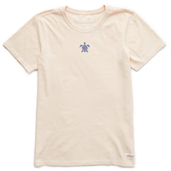 Women's Embroidered Beachy Turtle Short Sleeve Crusher Tee