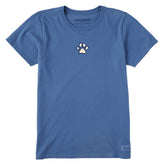 Women's Embroidered Paw Short Sleeve Crusher Tee