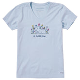Women's It's the Little Things Butterfly Dog Short Sleeve Crusher Vee