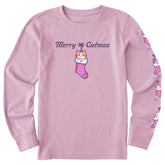 Kids Merry Catmas Stocking Long Sleeve Crusher Tee